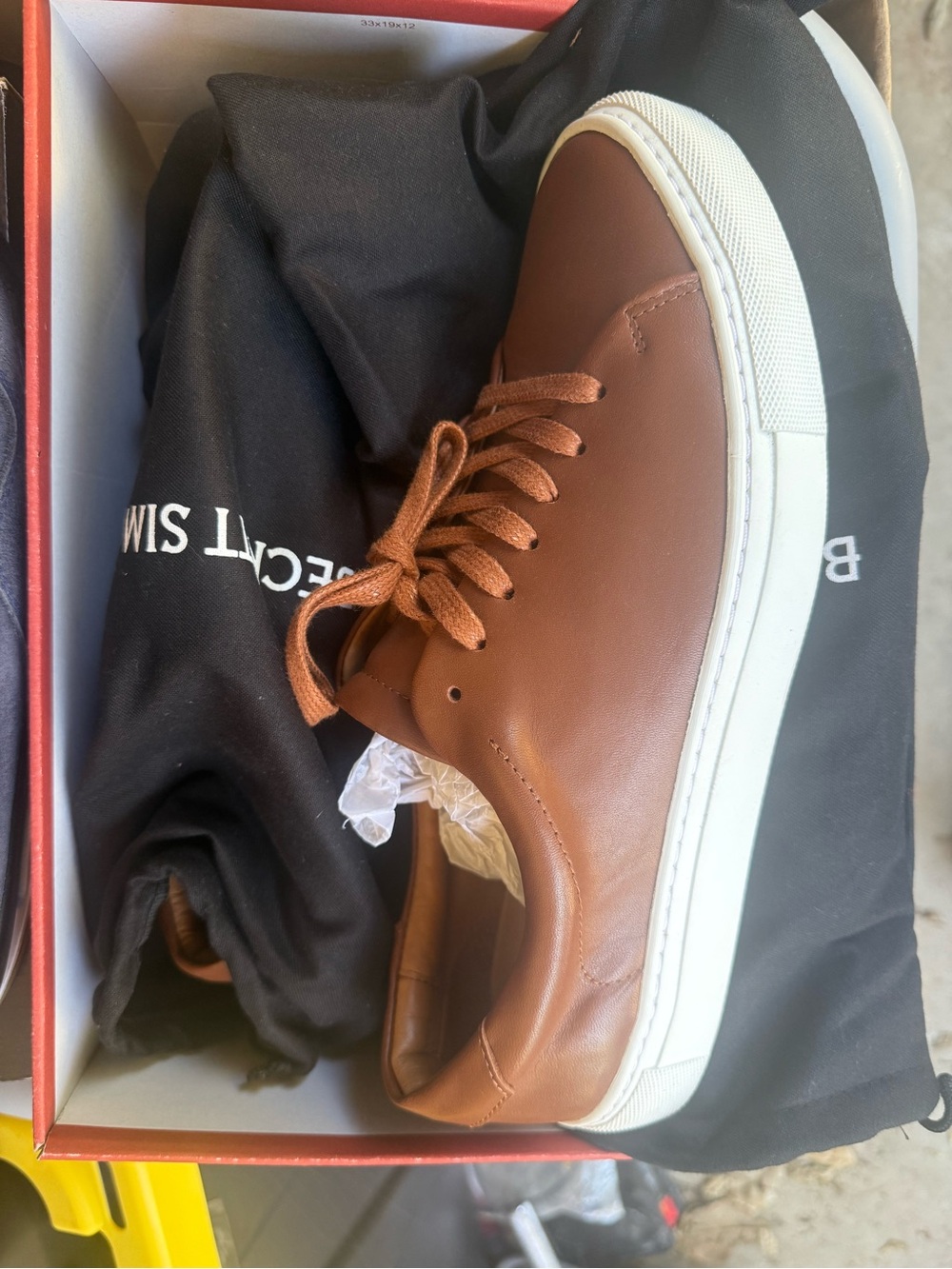 Beckett Simonon Brown Leather Low-Top Sneakers with White Sole
